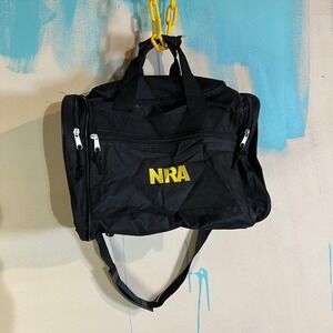NRA Black Duffel Bag 13x10x8 Gym Travel Sports Gear Storage Carry Bag Promo